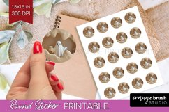 3D Halloween Round Sticker - Spooky Printable Sticker Sheet Product Image 1