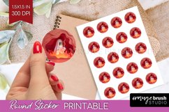 3D Halloween Round Sticker - Spooky Printable Sticker Sheet Product Image 1