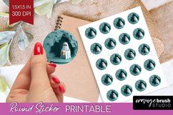 3D Halloween Round Sticker - Spooky Printable Sticker Sheet Product Image 1