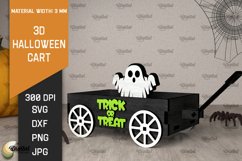 3D Halloween cart LaserCut. Spooky decor SVG. Trick or treat Product Image 1