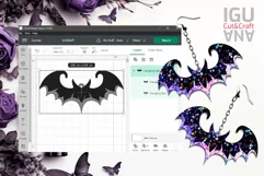 3d Halloween bat wood Jewelry Earrings and hanging SVG for laser cut and cricut
