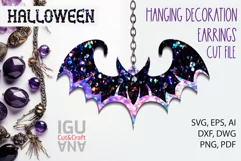 3d Halloween wood Jewelry Earrings and hanging SVG for laser cut and cricut