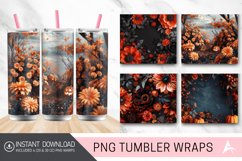 3D Halloween Flowers Tumbler wrap Product Image 1