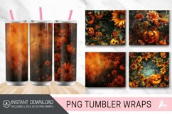 3D Halloween Flowers Tumbler wrap Product Image 1