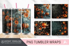 3D Halloween Flowers Tumbler wrap Product Image 1