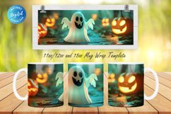 3D Halloween Ghost 11, 12 &amp; 15 Oz Mug Sublimation Product Image 1