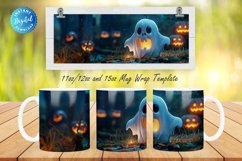 3D Halloween Ghost 11, 12 &amp; 15 Oz Mug Sublimation Product Image 1