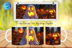 3D Halloween Ghost 11, 12 &amp; 15 Oz Mug Sublimation Product Image 1