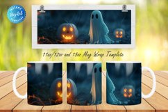 3D Halloween Ghost 11, 12 &amp; 15 Oz Mug Sublimation Product Image 1