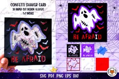 Halloween Ghost Card Confetti Shaker, 3D Halloween Card SVG Product Image 1