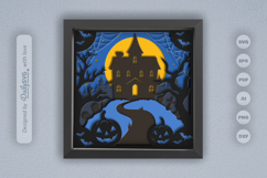 3D Halloween Haunted House Layered Papercut Product Image 1