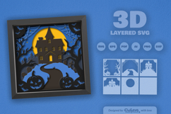 3D Halloween Haunted House Layered Papercut Product Image 2