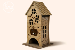 Halloween House Lantern - Laser Cut - Haunted Pumpkin House Product Image 1