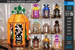 3D Halloween Lantern Laser Cut Bundle, Spooky Decor SVG Product Image 1