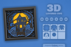 3D Halloween Haunted House Layered Papercut Product Image 2