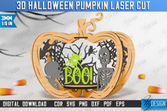 3D Halloween Pumpkin Laser Cut | Halloween Decor | Skeleton Product Image 1