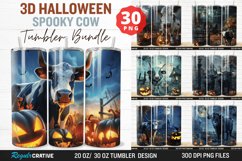 3D Halloween Spooky Cow Tumbler Wrap Bundle Product Image 1