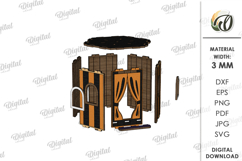 3D Halloween Stand Laser Cut. Halloween Decor SVG Product Image 4