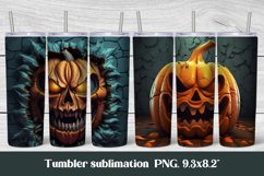 3d Halloween pumpkin sublimation tumbler wrap 20 Oz, 3d Halloween tumbler design, 3d Halloween illustration PNG, 3d Halloween sublimation PNG.