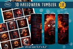 3d halloween pumpkins, skulls, witch, zombie and ghost sublimation design