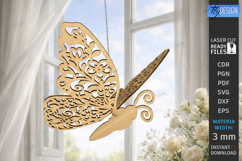 3D Butterfly Laser Cut | Hanging Ornament | Home Decor | CNC Product Image 1