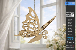 3D Butterfly Laser Cut | Hanging Ornament | Home Decor | CNC Product Image 1