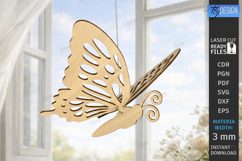 3D Butterfly Laser Cut | Hanging Ornament | Home Decor | CNC Product Image 1