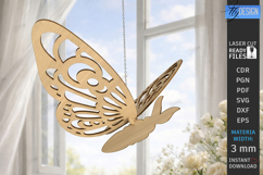 3D Butterfly Laser Cut | Hanging Ornament | Home Decor | CNC Product Image 1