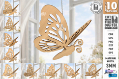3D Butterfly Hanging Ornaments Laser Cut Bundle | Home Decor Product Image 1