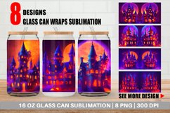 3D Haunted House Glass Can Wraps Product Image 1