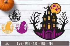 3d Haunted House Halloween Layered SVG design