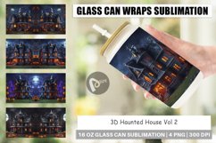 Glass Can Wraps 3D Haunted House Product Image 1