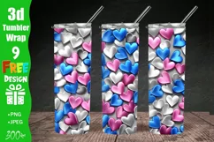 3D Heart 20 oz Skinny Tumbler Sublimation Design, 3D Heart 20 oz Skinny Tumbler Sublimation Design, 3d Tumbler Wrap | Heart Tumbler Wrap PNG | Full Wrap Design | 20oz Tumbler Wraps, 3D Heart Tumbler Wrap, 3D Heart 20 oz Skinny Tumbler