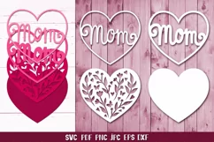 3D Heart Papercut,Mom SVG, Mother's Day SVG,Floral Heart SVG Product Image 2