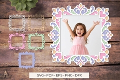 3D Heart Square Frame SVG Layered papercut