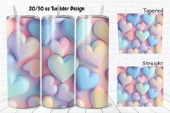 3D Hearts Pastel 20/30oz Skinny Tumbler Product Image 1