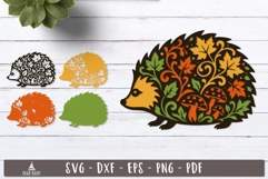 3d Hedgehog Autumn Layered SVG design