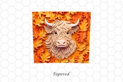 3D Highland Cow 20 oz Skinny Tumbler Wrap Sublimation Design