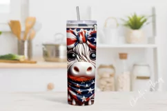 3D Highland Cow Patriotic Tumbler Wrap PNG Product Image 2