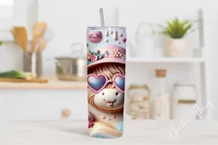 3D Highland Cow Beach Tumbler Wrap PNG Product Image 2