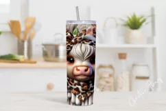 3D Highland Cow Boojee Tumbler Wrap PNG Product Image 2