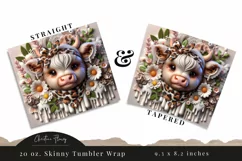 3D Highland Cow Boojee Tumbler Wrap PNG Product Image 3