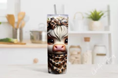 3D Highland Cow Boojee Tumbler Wrap PNG Product Image 2