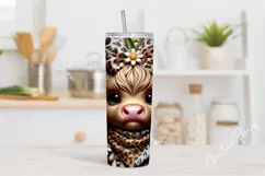 3D Boojee Highland Cow Tumbler Wrap PNG Product Image 2