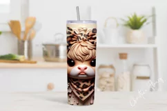 3D Boojee Highland Cow Tumbler Wrap PNG Product Image 2