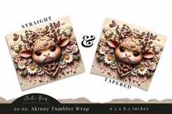 3D Boojee Highland Cow Tumbler Wrap PNG Product Image 3
