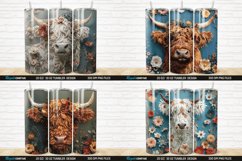 3D Floral Highland Cow Tumbler Wrap Bundle Product Image 2