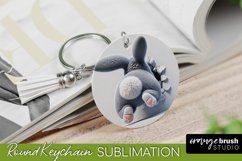3D Hole in Wall Easter Bunny Keychain Sublimation Design