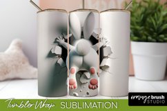 3D Hole in Wall Easter Bunny Tumbler Sublimation PNG Design 