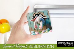 3D Hole in Wall Easter Magnet - Bunny Fridge Magnet PNG